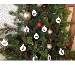 Stickserie - Weihnachtskrippe Silhouette inkl. Kugeln